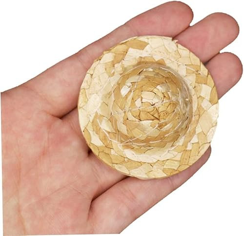 1 x Doll Straw Hat Miniature Straw Hat 1:12 Scale Mini Straw Knitted Hat Dollhouse Accessories DIY Craft Supplies Party Hats and Accessories, Hats, Masks and Accessories, Headwear, Party Headwear for