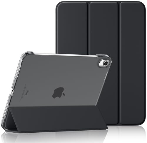Maledan Hülle für iPad 10 11 Generation (A16 2025 11 Zoll/2022 10,9 Zoll), Schlankes Leichtgewicht Transluzente PC Rückseite Stoßfeste Case Schutzhülle für iPad 10, Auto Schlafen/Wachen, Schwarz