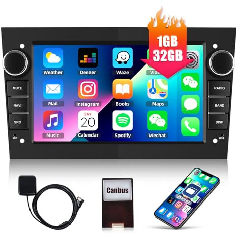 CAMECHO 1G+32G Android 13 Car Radio for Opel Vauxhall Corsa Astra Vivaro Zafira Combo 7 Touch Screen Car Stereo with GPS Sat Nav WiFi Bluetooth FM Head Unit Support Mirror Link