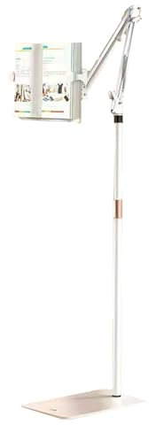 YJKKZQLB Leseregal zum Stehen, Boden-Rednerpultständer, Verstellbarer Kochbuchhalter, Tisch, Bett, Notenständer, mit Klemme, für iPad, Kochbuch, Lehrbuch, Notenblätter