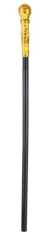 JSGHGDF King Cobras Cane Ägyptischer Stab Zepter für Kaiser Halloween Cosplay Kostüm Zubehör Requisiten König, Goldener runder Kopf, M