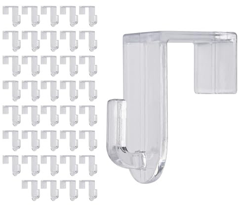 4smile Fensterhaken zum Einhängen - 40 Stück Fenster Aufhänger (bis 16 mm) als Haken für Fensterdeko - Fenster- und Türhaken transparent, ohne bohren Fenster Haken Aufhängung Deko Weihnachten