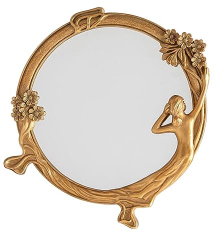 PAMINGONO Schminkspiegel Für Damen Kosmetikspiegel Mit Vergrößerung Hochwertiger Schreibtischspiegel Retro Design Für Zuhause Platzsparend Und Langlebig Klarer Spiegel Verzerrung Für