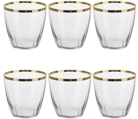 KASANOVA Set 6 bicchieri acqua 365 ml verde con bordo oro Shine