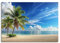 Paul Sinus Wandbild Traumstrand mit Palmen 100x70cm – Exotisches Küstenpanorama für Urlaubsfeeling zu Hause