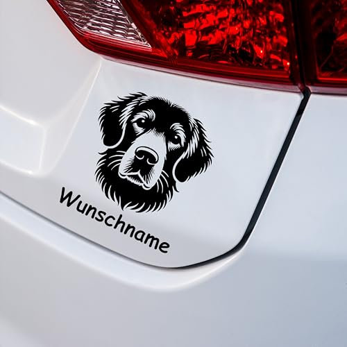 KLEBEKÖNIG Autoaufkleber - Golden Retriever mit Wunschtext - Tuning Haustier Hobby Deko Sticker Aufkleber Custom Hund Dog