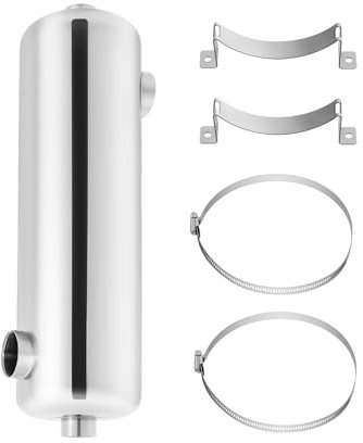 AB Pool Heat Exchanger,60 KW Swimming Pool Heat Exchanger 200kBtu/h SS304 Stainless Steel Same Side Ports 2 for 66,043 Gallon for Spa/Solar/Pool Heating