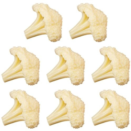 Paquete De 8 Brócolis Y Coliflor Artificiales, Verduras Verdes, Comida Simulada, Ensalada Realista De Plástico para Festivales, Juegos En Casa, Decoración De Armarios De Cocina.