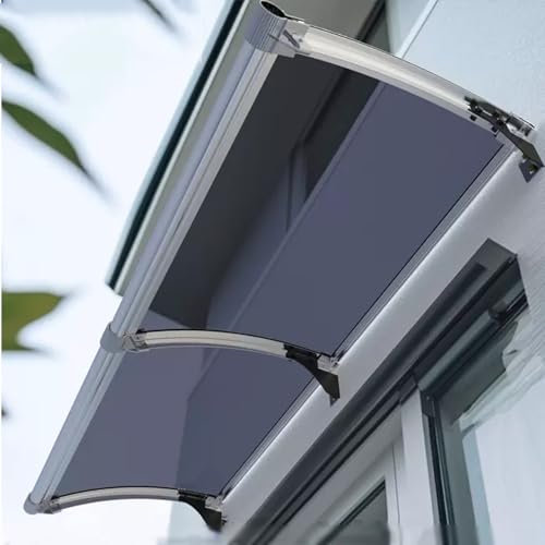 Marquesina para Puertas, Tejadillo De Protección para Puertas Ventanas, Toldo Cubierta De Policarbonato, Toldo Curvo Protección Solar Impermeable Marquesina Arqueada (65x130cm/26x51in,A)
