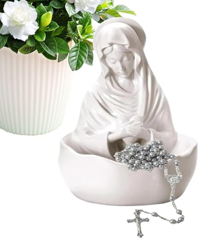 Generisch Mutter Maria Statue, Heilige Mutter Gottes Figur Rosenkranzhalter, Religiöse Katholische Figur für Kommunion Weihnachten Taufe Tisch Deko Wanddekoration Wohnzimmer