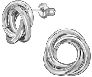 Gedrehte Ohrstecker aus Edelstahl