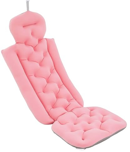 Badewannenmatte Ganzkörper Badewannenkissen, 78cmx35cmx40cm Ganzkörper-Badekissen mit 10 Saugnäpfen, Rutschfestes Badewanne Kissen Badewannenkisse Matratze für Rücken, Nacken, Kopf