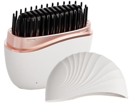 Tragbarer Haarglätter, schneller Stylingkamm mit 3 Temperaturen, 2000 mAh, wiederaufladbar, kabellos, für Frauen, Körperpflege, Reisen, Urlaub, Schlafzimmer