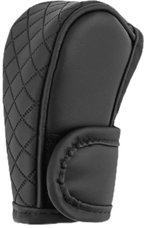 Funda Protectora para Palanca de Cambios de Coche, Cubierta Antideslizante de Similpiel con Diseño de Rombo y Cierre Ajustable, Accesorio Universal para la Mayoría de Vehículos Automáticos (Negro)