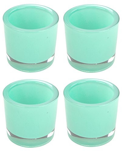 DECOLINE Teelicht Glas 4 Stück Petrol