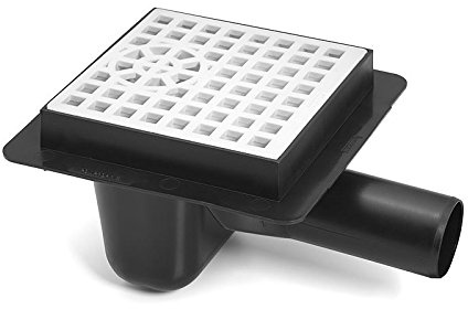 Sewerage Plastic Floor Ground Drain with White Square Pattern Grid 50mm Pipe Diameter