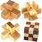 Gracelaza Casse Tête en Bois Set 4 Pièces - 3D Puzzle - Classique Brain Teaser - IQ Esprit Test - Jeu de Logique - Éducatif Jouet - Cadeau pour Adulte et Enfant