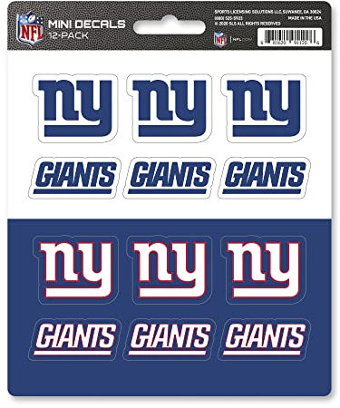 FANMATS NFL – New York Giants Mini-Aufkleber-Set, 12 Stück