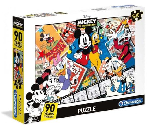 Clementoni 35061 Disney Mickey 90 Years of Magic Puzzle, 500 Teile