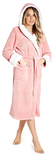 CityComfort Vestaglia Donna Invernale in Morbido Pile (Rosa, M)