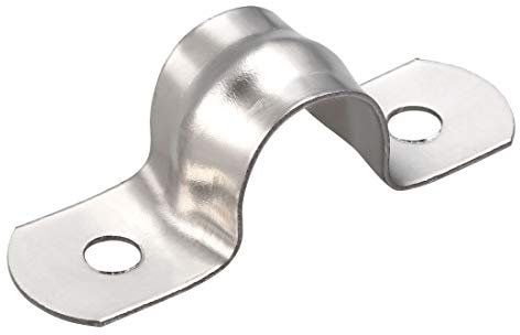 sourcing map 20 Stück Starrer Rohrgurt Erstaz 12mm(0.5), Zugrohr Clip Klemme 2 Loch 304 Edelstahl