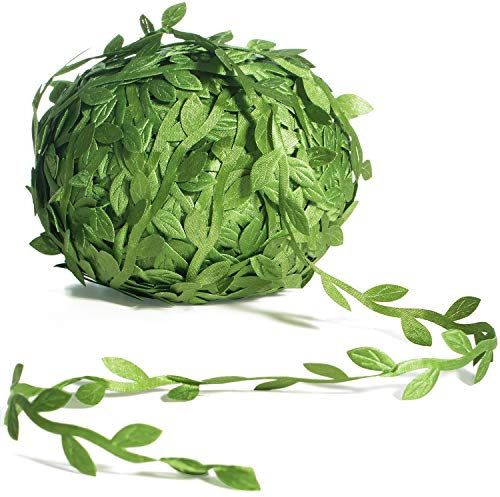 Naidiler 265 Ft Leaf Ribbon, Artificial Vines Leaves String Trim Ribbon Wild Jungle Botanical Greenery for Baby Shower Party Wedding Home Wreaths & DIY Craft