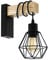 EGLO Wandlampe Townshend 5, 1 flammige Vintage Wandleuchte im Industrial Design, Retro Lampe aus Stahl und Holz, Farbe: Schwarz, braun, Fassung: E27