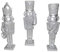 3er Set Nussknacker Dekofigur Silber 16,5 cm Weihnachtsfigur Figur Weihnachtsdeko