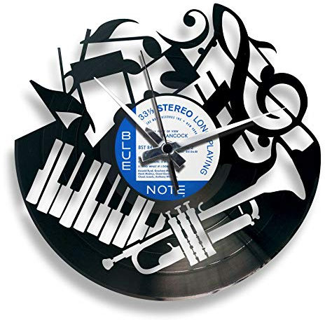 DISC'O'Clock Shallplattenuhr Musica Maestro - Lautlos Wanduhr, einfach aufzuhängen. 100% Made in Italy Handwerkliches Produkt