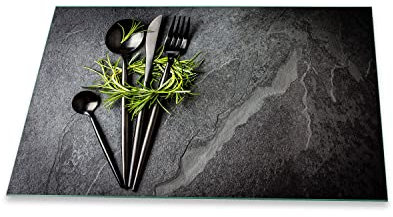 Piastra di copertura per piano cottura in vetroceramica, 1 pezzo, 80 x 52 cm, per erbe aromatiche, colore grigio, paraspruzzi
