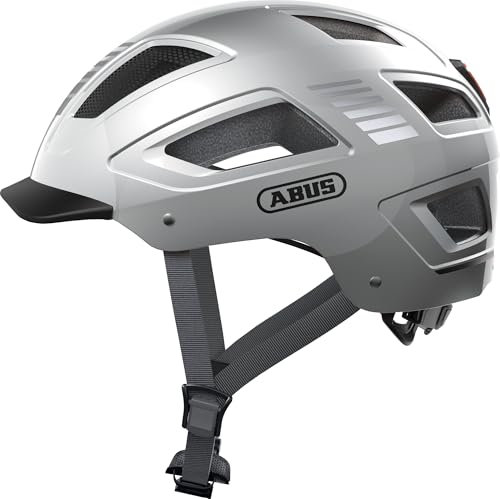 ABUS 86915 Fahrradhelm, Silber (Signal Silver), L (56-61 cm)