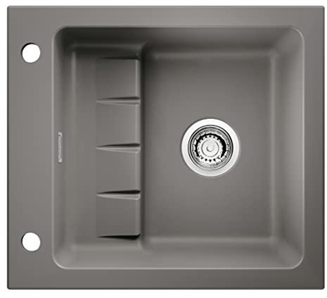NABER 1091004 Einbauspüle PickUP E mit Premium-Drehexzentergarnitur, ab 600 mm Schrankbreite, Keramik, Lava