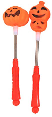 Toyvian 2 PC Halloween Leuchtstäbe, Kürbis Skelett Taschenlampe Halloween Leuchtstab Zauberstäbe für Kinder (Zufällige Farbe)