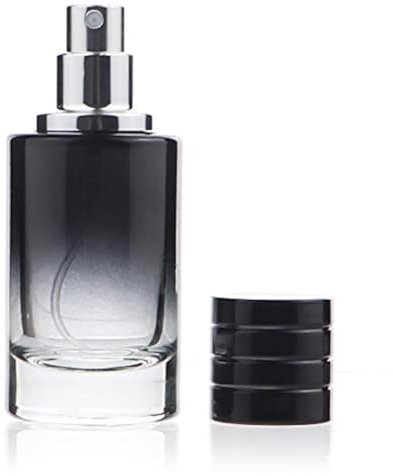 Botella de perfume de vidrio de 30ml vacía con atomizador de niebla fina (con degradado en negro)