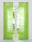 HeichkelL 2-TLG Voile Schiebegardine Flächenvorhänge mit Wellendruck Transparente Dekogardinen inkl. Klettband und Befestigungszubehör Grün 2X 57x225 cm