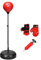 DREAMADE Boxsack Kinder mit Ständer, inkl. Boxhandschuhe & Handpumpe, Standboxsack Punchingball, Höhenverstellbar Boxsack Stehend für Kinder ab 8 Jahren (Schwarz+Rot)