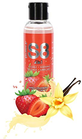 S8 4-in-1 Dessert Gleitgel 125 ml – Erdbeer Intimgleitgel, Essbares Lubrikant, Sinnlich, Fruchtig