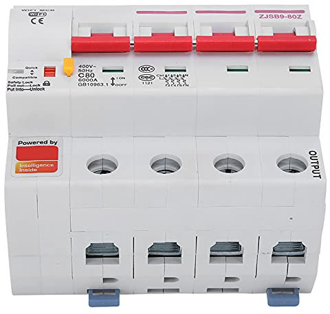 Disyuntor Inteligente Wifi, Interruptor Automático remoto ignífugo de la APLICACIÓN del teléfono de Shell de AC220V PA66-DSM(4P 80A)
