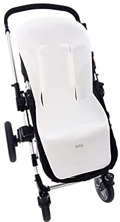 Funda de Verano para Silla Paseo Universal Rosy Fuentes- Colchoneta para Carrito Bebé- Transpirable-Compatible con Bugaboo, Jane, Concord, Baby Jogger, Bebecar…0-blanco