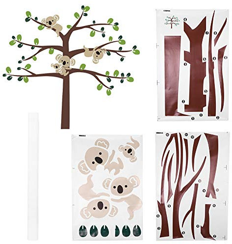 Alvinlite Papier Peint Koala Branche d'arbre Sticker Mural Stickers muraux Amovible Mode Maison Papier Peint décoration