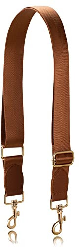 Allzedream Taschengurt Crossbody Bag Damen Breiter Gurt Zum Wechseln Einstellbar Umhängetasche (Braun Gold Leder)