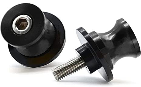 Ständeraufnahme Bobbins Spool Racingadapter Schwingenschutz Montageständer Universal Aluminium 2 stücke 8 mm Motorrad Schwinge Sliders Spulen Schwinge Ständer Schraube Schwarz für Alle Jahre