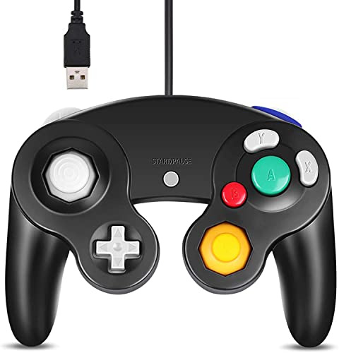 Arrocent GC Controller, für Gamecube Controller, Kompatibel mit Wired USB Game Cube Controller/PC Windows 7 8 10 (Schwarz)