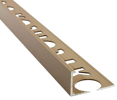Alu L-Profil Fliesenschiene Fliesenprofil Schiene 2,7m 12mm bahama matt | Als Kantenschutz für sichtbare Außenecken und saubere Fliesenabschlüsse, 12mm Profilmaß, 2,7m, Aluminium, matt, bahama
