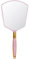 Eaoundm Handspiegel mit Griff, Make-up-Handspiegel mit Hakenloch 15,2 x 33 cm, Rosa