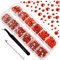 Beadsland 2500pcs Orange Strasssteine, Flatback Gems Runde Kristall Strasssteine ​​zum Basteln Gemischt 8 Größen SS4 ~ SS30 mit Picking Pinzette und Stift (Orange)