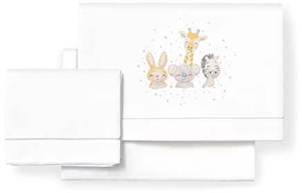 Interbaby Bettlaken für Babybett, 50 x 80 cm, 100% Baumwolle (Spannbettlaken, Bettlaken, Kissenbezug) (Aquarellgrau)