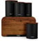 Tower T826140BLK Scandi 5 Piece Acacia Wood Storage Set with Bread Bin, Biscuit Barrel, Canisters, Black