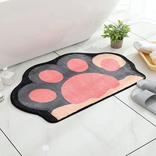 Badezimmerteppich Rosa Süßes Grau Badematte Flauschig Mikrofaser Badvorleger rutschfest Duschvorleger Schnelltrocknend Badteppich Waschbar Duschvorleger Verdicken Badematten Badmatte 40x60cm