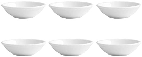 6pcs Ceramic Seasoning Dishes, Sushi Dipping Bowl, Vinegar Spice Sauce Dishes, Mini Appetizer Plates, Saucer Kitchen Tableware